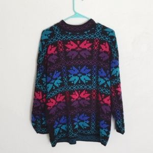 Neon retro ski sweater